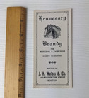 Hennessey Brandy For Medicinal   Family Use 1920s Label W horse - Boston  Ma