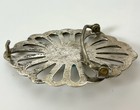 Vintage Native American Sandcast Sterling Silver Belt Buckle Turquoise Nugget 