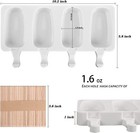 Sakolla Popsicle Silicone Mold  4 Cavities Ice Pop Molds  Ice Cream Mold Oval Ca