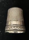 Antique Fancy Sterling Silver Thimble Size9 Simmons Bros Shield Hallmark Vintage
