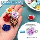 40pcs 1  Ribbon Flowers Bows Mini Satin Roses Flowers Purple white