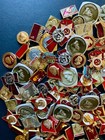 Vintage Mixed Lot Of 125 Russian Soviet Era Enamel Pins  Medals  Ussr  Cccp