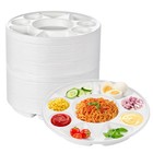 200 Disposable Plates Compostable Round Plates Heavy Duty 12 5 Inch Eco Friendly