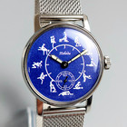Rare Soviet Pobeda Watch Vintage Mechanical Men s Wristwatch Blue Dial Serviced