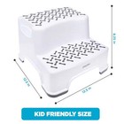 White 2-tier Step Stool  Kids Bathroom And Bedroom Plastic Step Stool