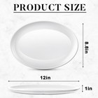 Dandat 24 Pcs Large White Serving Platters Oval Trays 12 Inch