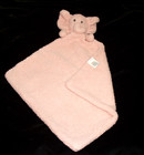 Modern Baby Pink Elephant Security Blanket Snuggle Lovey Plush