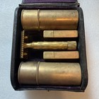 Vintage 1900 Gillette Brass Safety Razor Shaving Travel Kit Pat 1920