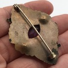 Vintage Antique Art Nouveau Victorian Floral Flower Purple Brooch Pin