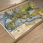 Vintage Denoyer-geppert Pull Down School Map H-24 1964 Economic Europe 1950