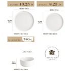 12 Pieces Porcelain Dinnerware Set  Modern White Dish Set For 4  Premium Serv   