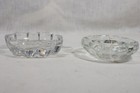 Set Of 2 Vintage Heavy Glass Ashtrays Ash Trays 4 Inch Diameter Clear Excellent