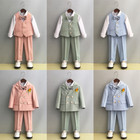 Child Formal Dress Suit Boys Birthday Costume Kids Jacket Pants Bowtie Clothes