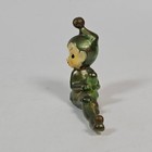 Vintage Gilner California Pottery Reclining Pixie Elf Green Gold Glaze Figurine