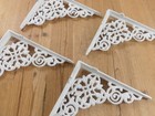 4 Distressed White Cast Iron Shelf Brackets Braces Bookshelf 7 3 4  X 6 1 2 