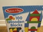 Nib Melissa   Doug 100 Count Wooden Blocks  9 Different Kind  Ages 2 