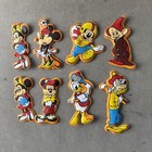 Vintage 1970s Walt Disney Puffy Magnets Mickey Minnie Donald Goofy