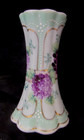 1930c Nippon Scalloped Both Top   Bottom  Hand Painted Porcelain Hat Pin Holder