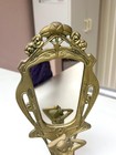 Vintage Brass   Art Nouveau With Lady Figure Vanity Mirror