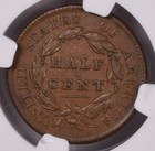 1829 Classic Head Half Cent - Ngc Xf45 Bn - C-1