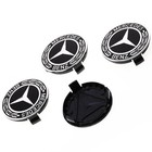 4pcs For Mercedes Benz Wheel Rims Center Hub Caps Wreath Amg 75mm Black Classic