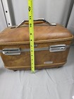 Vintage American Tourister Train Case Cosmetic Tray Suitcase Brown No Key