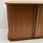 Vintage Mcm Cd Storage Mid Century Modern Eid Roll Door Teak Wood