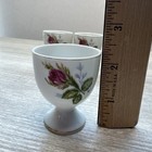 Vintage Porcelain Rose Floral Small Egg Cups Set Of 4 Double Sided