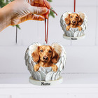 Personalized Dachshund Dog Angel Wings Ornament  Dachshund Christmas Ornament