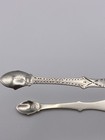 1805 English Sterling Silver Sugar Tongs W monogram