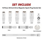 10pcs 3 8 drive Magnetic Spark Plug Socket Set 6pt 12pt Extension Bar Cr-v Steel