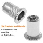 Bonsicoky M6 304 Stainless Steel Rivet Nuts  60pcs M6-60pcs 