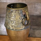 Vintage Engraved Brass Vase Heavy 14  Tall