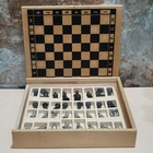 Szachy Kr  lewskie Royal Chess Set Metal Pieces Wooden Box