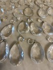 Lot 30 Crystal Glass Prisms Faceted Tear Drop For Chandelier Vtg 2 5   