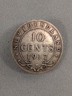 1917-c Newfoundland 10 Cents Silver Coin George V Canada
