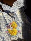 Vintage Sesame Street Big Bird Blue Gingham Bubble Romper 18months Htf