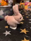 Russ Vintage Mechanical Wind-up Hopping Plush Bunny Easter Toy Pink Works - Ms 