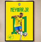 Neymar Jr Signed Football Poster Soccer Wall Art Fan Gift Decor Print 24x36