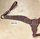 Billy Cook Floral Tooled Roper Leather Breast Collar Chestnut Or Hot Oil  12-742