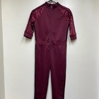 Weissman Dance Hip Hop Jumpsuit Costume Halloween Maroon Sequins W  Bandana Med 