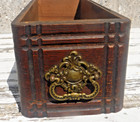 Vintage antique wood singer treadle Sewing Machine drawer ornate Pull shadow Box