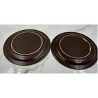 Vtg Georges Briard Stoneware Dinner Plates Aztec Stoneware Brown Orange 10 5 Mcm
