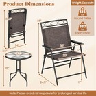 3 Pcs Outdoor Bistro Dining Furniture Set W 1 57  Umbrella Hole Rippled