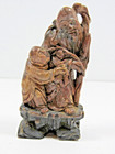 Antique Chinese Stone Carving Elder   Scholar With Cane  student Hand Carved  a4