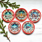 Vintage Christmas Ceramic Plates Miniature Dollhouse Kitchen Holiday Decor