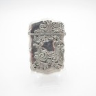 Antique Sterling Match Safe With Flowers And Scrolls  Matchsafe  Vesta
