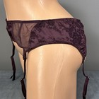Vintage Nwot Victoria s Secret Very Sexy Purple Satin M l Suspender Garter Belt