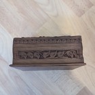 Vintage Indian Wooden Carved inlaid Brass Trinket Box