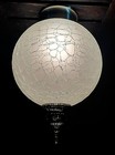 Vintage Mid Century 1960 s-70 s Retro Frosted Crackle Glass Ball Light Fixture